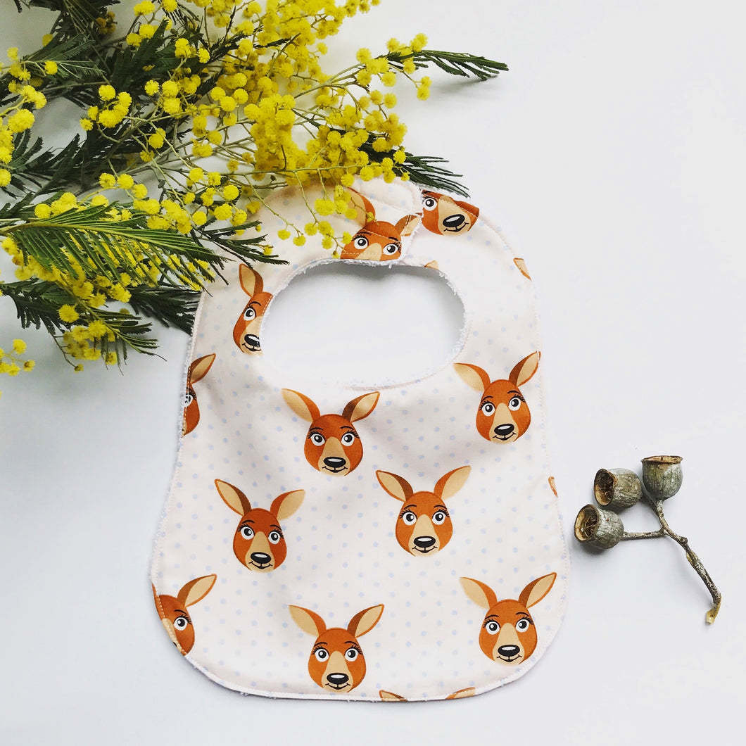 Kangaroo Faces Bib