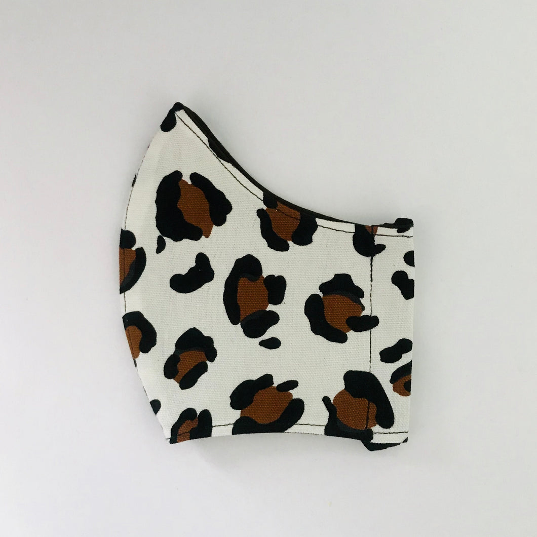 Leopard print fabric face mask