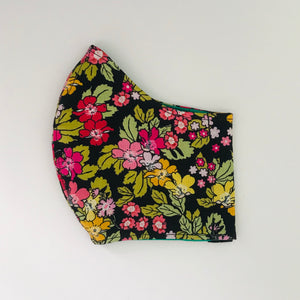 Black floral face mask