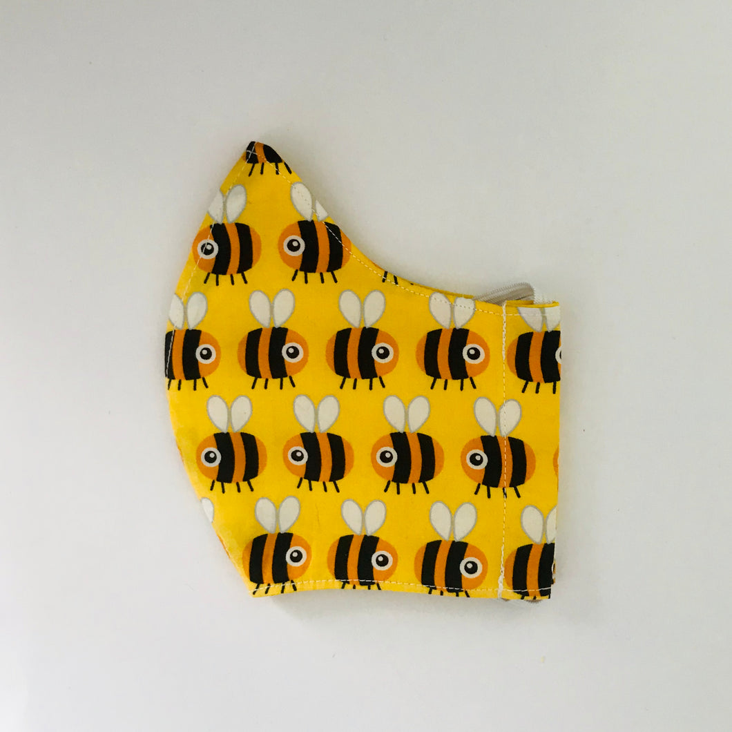 Bumble bee fabric face mask
