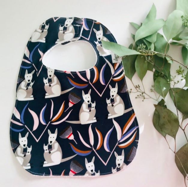 Navy Kangaroo Bib