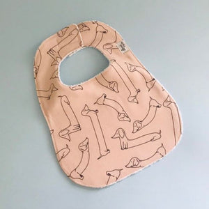 Pink Dachshund  Bib