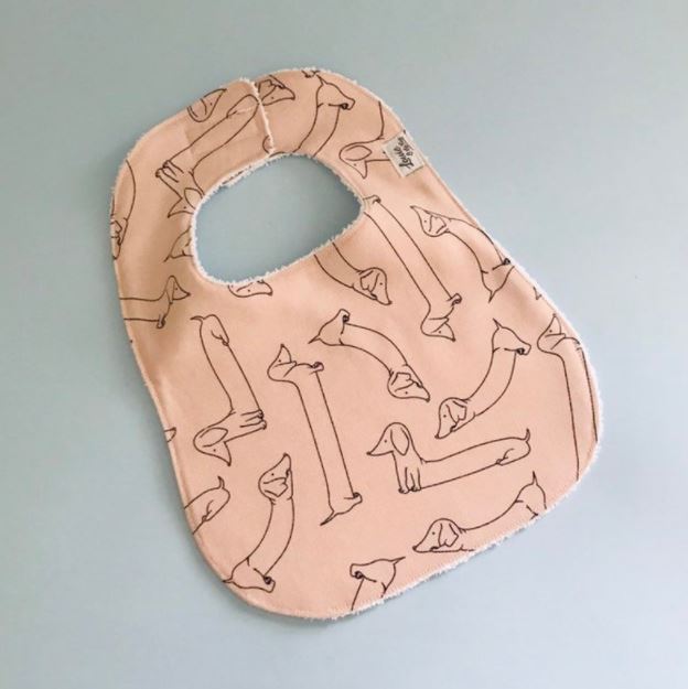 Pink Dachshund  Bib