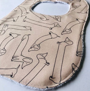 Pink Dachshund  Bib