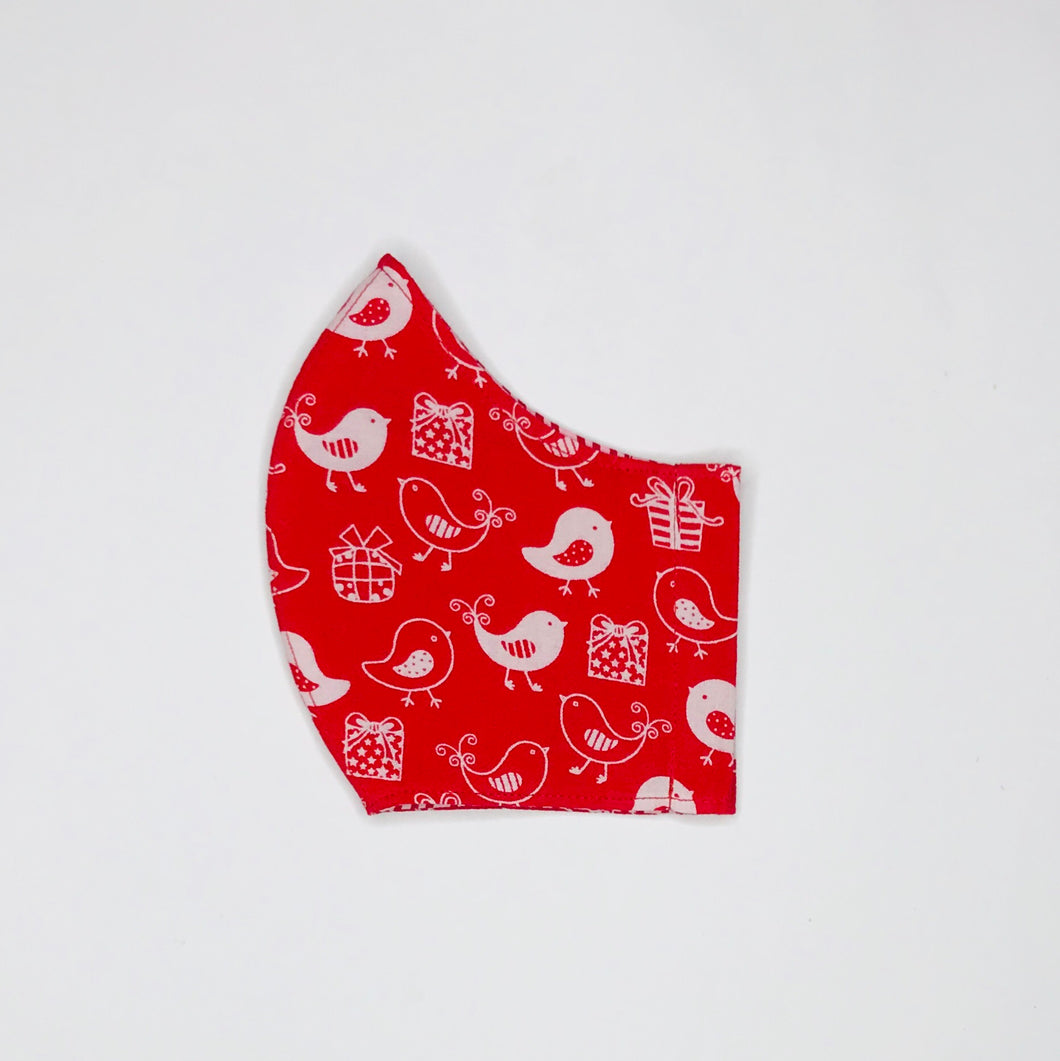Christmas Birds fabric face mask