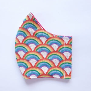 Rainbow fabric face mask