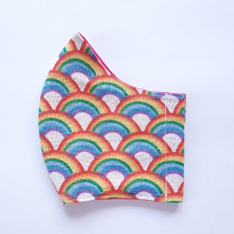 Rainbow fabric face mask
