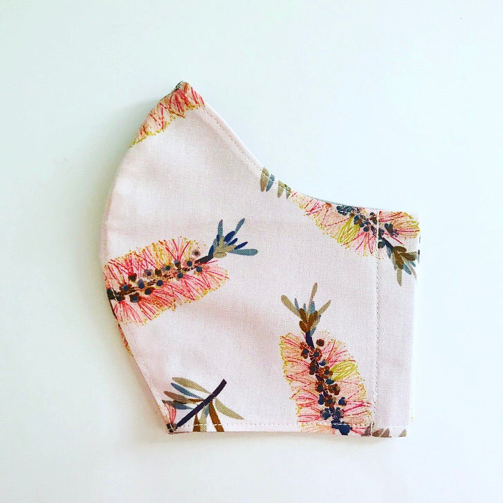 Native Bottlebrush fabric face mask