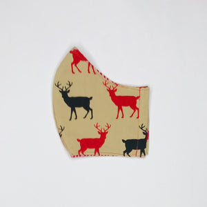 Christmas Reindeer Duo fabric face mask