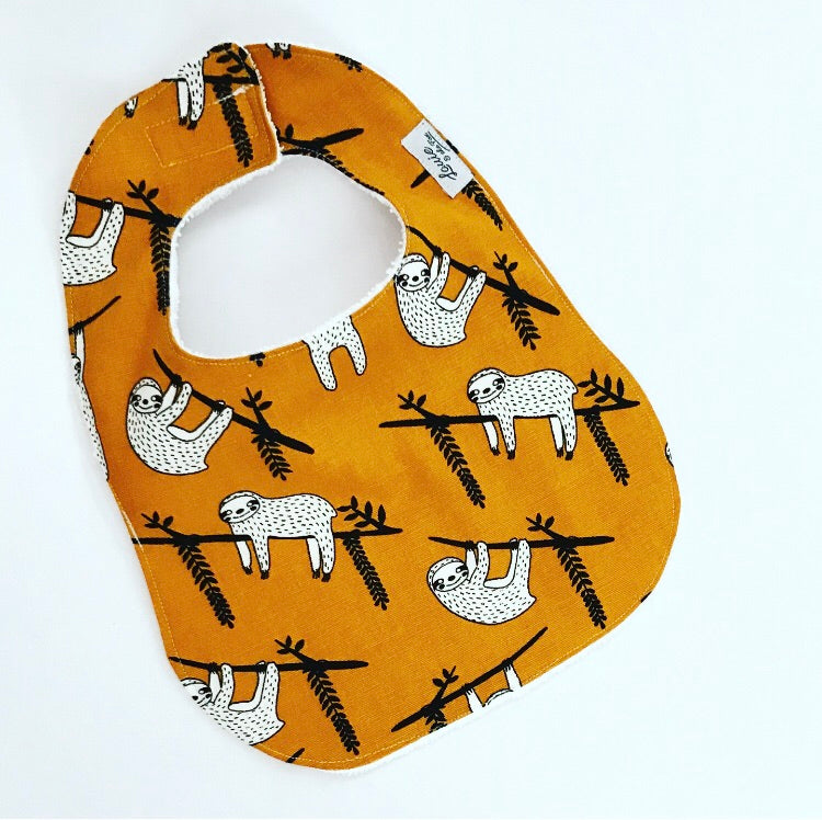 Mustard Sloth Bib