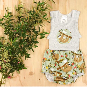 Smiley Sloth Bloomer Set
