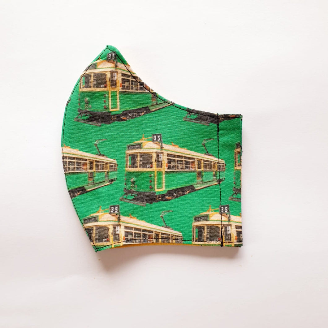 Melbourne tram fabric face mask