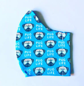 Pug Life fabric face mask